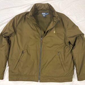 Polo Ralph Lauren Men Olive Army Green Fleece Lined Full Zip Jacket XXL